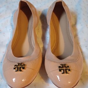 Ballerina Jolie by Tory Burch Pink Clay leather ballet shoes